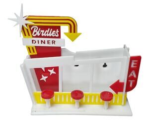 Handmade Colorful Vintage Birdie's Diner Bar Style Stool Bird Feeder Perch